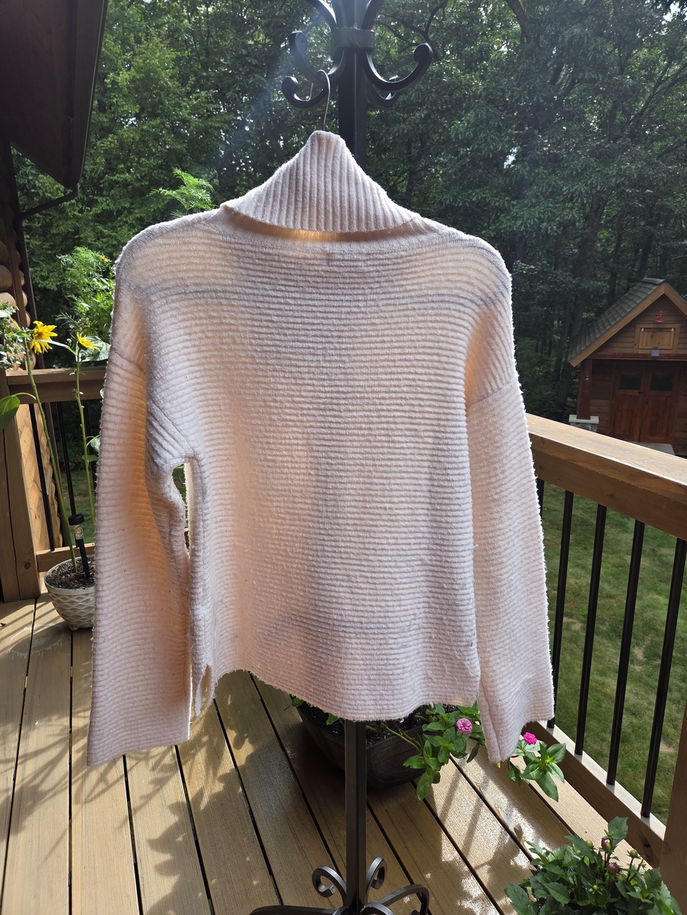 Gentle Fawn Cream Ribbed Cowl Neck Sweater - Picture 2 of 3